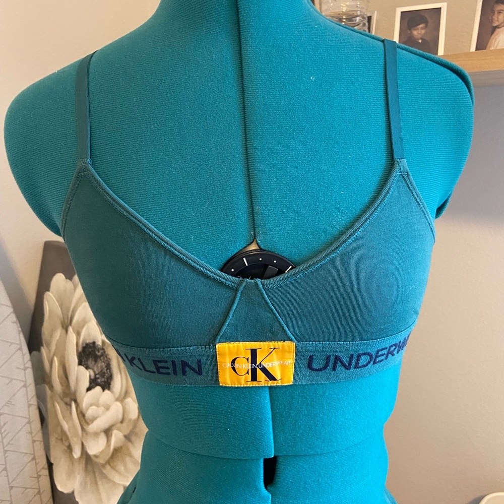 CALVIN KLEIN green logo bralette